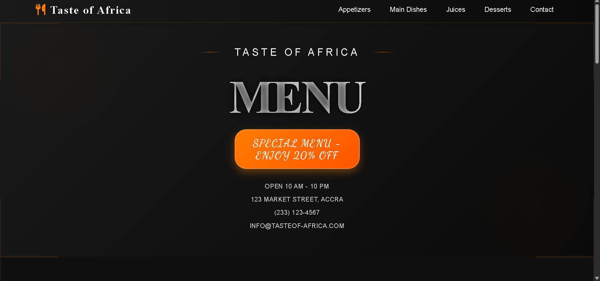 Restaurant Website